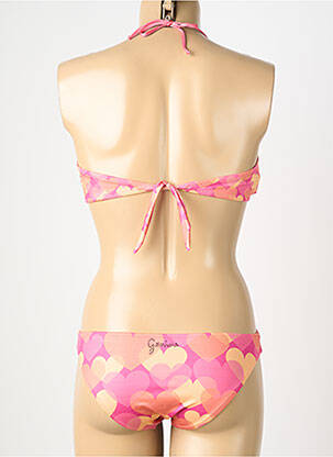 Maillot de bain 2 pièces stretch haut bandeau rose GENIUS femme
