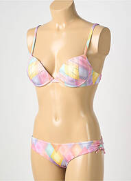 Maillot de bain 2 pièces stretch haut soutien-gorge balconnet violet GENIUS femme