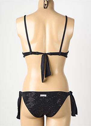 Maillot de bain 2 pièces stretch haut soutien-gorge push-up noir GENIUS femme