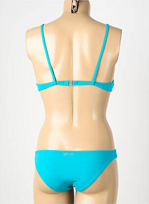 Maillot de bain 2 pièces stretch haut soutien-gorge moulé bleu GENIUS femme