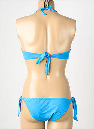 Maillot de bain 2 pièces stretch haut bandeau bleu GENIUS femme