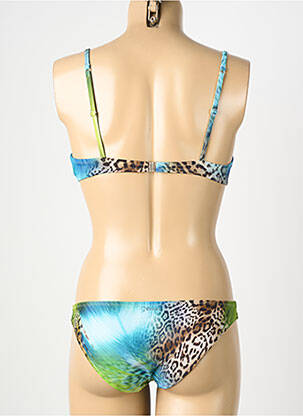 Maillot de bain 2 pièces stretch haut soutien-gorge emboitant vert GENIUS femme