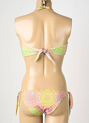 Maillot de bain 2 pièces stretch haut bandeau vert GENIUS femme