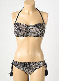 Maillot de bain 2 pièces stretch haut bandeau noir GENIUS femme