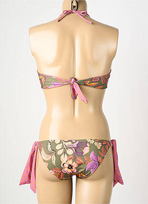 Maillot de bain 2 pièces stretch haut bandeau vert GENIUS femme