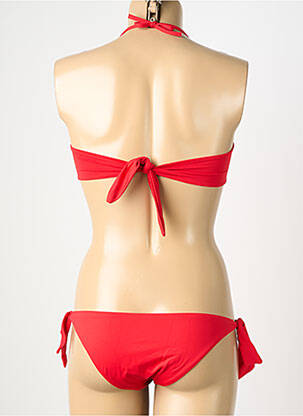 Maillot de bain 2 pièces stretch haut bandeau rouge GENIUS femme