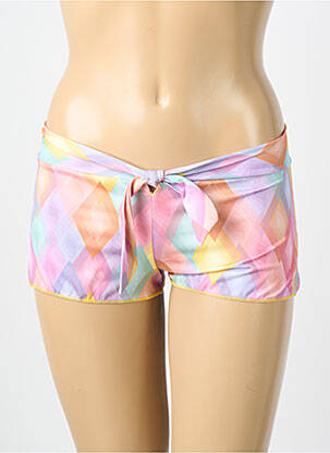 Bas de maillot de bain imprimé fantaisie short rose GENIUS femme