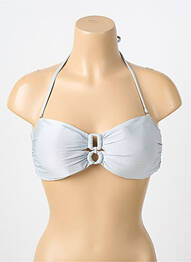 Haut de maillot de bain stretch haut bandeau gris GENIUS femme