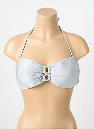 Haut de maillot de bain stretch haut bandeau gris GENIUS femme