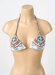 Haut de maillot de bain stretch haut triangles blanc GENIUS femme