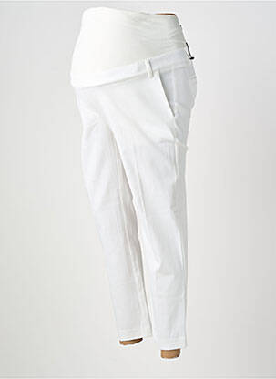 Pantalon maternité tissage popeline blanc ATTESA femme