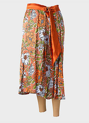 Jupe maternité imprimé fleurs orange POMKIN femme