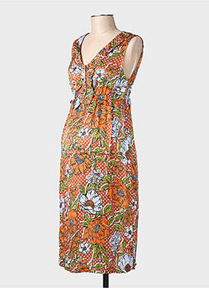 Robe maternité col v marron POMKIN femme