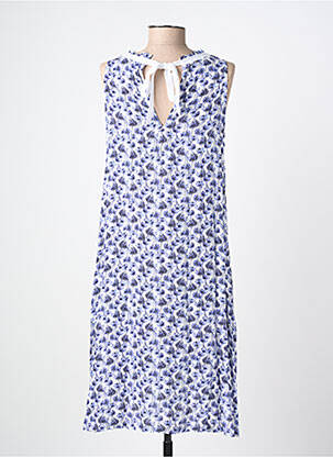 Robe maternité col rond bleu BALLOON femme