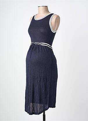 Robe maternité col rond bleu SERAPHINE femme