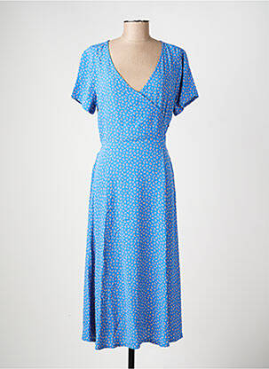 Robe longue manches courtes manches courtes bleu GRIFFON femme