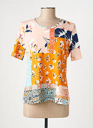 T-shirt stretch manches courtes orange GRIFFON femme
