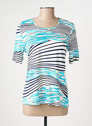 T-shirt stretch manches courtes bleu GRIFFON femme
