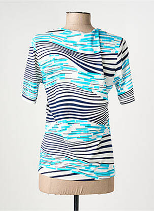 T-shirt stretch manches courtes bleu GRIFFON femme