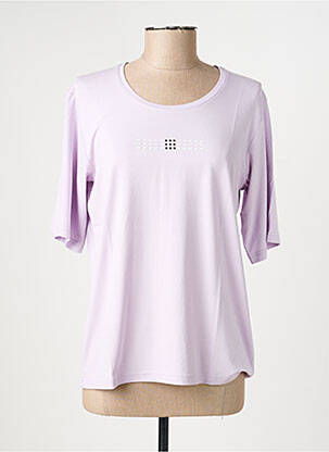 T-shirt stretch manches courtes violet GRIFFON femme