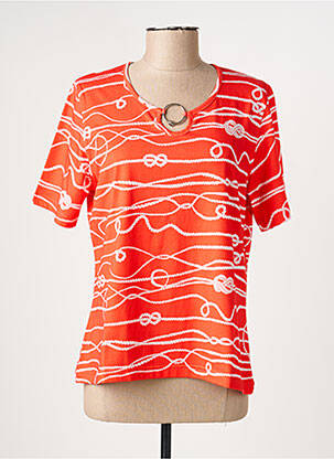 T-shirt imprimé fantaisie manches courtes orange GRIFFON femme