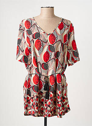 Tunique manches courtes coupe cintrée rouge GRIFFON femme