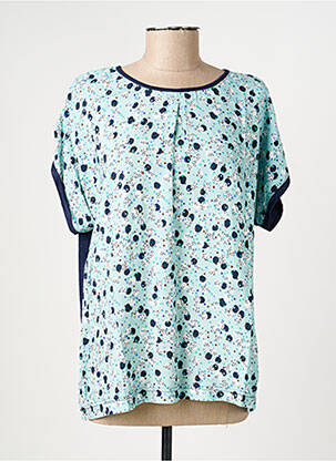 T-shirt col rond manches courtes bleu GRIFFON femme