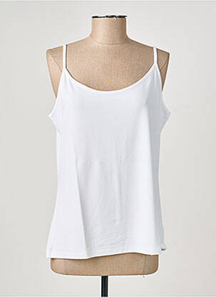 Top tissage jersey fines bretelles blanc GRIFFON femme