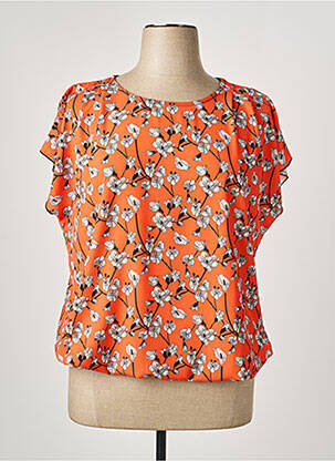 Blouse imprimé fleurs manches courtes orange TELMAIL femme