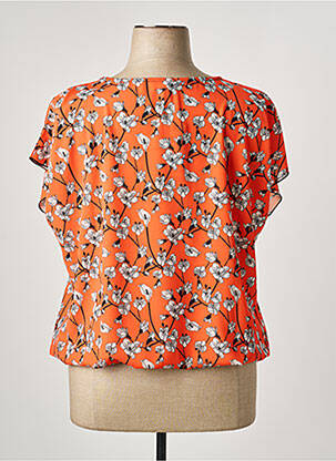 Blouse imprimé fleurs manches courtes orange TELMAIL femme