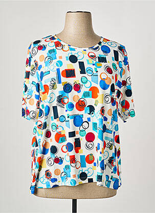 T-shirt stretch manches courtes bleu GRIFFON femme