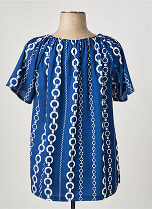 Blouse col rond manches courtes bleu TELMAIL femme
