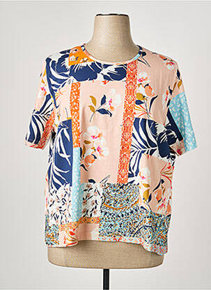 T-shirt stretch manches courtes orange GRIFFON femme