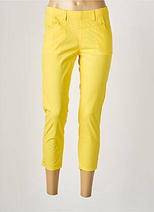 Jegging tissage popeline taille basse jaune S.QUISE femme