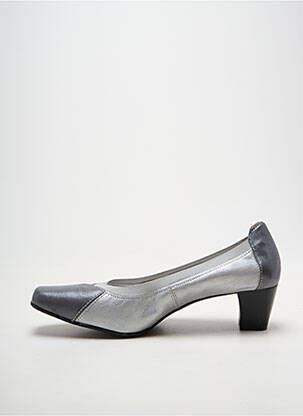 Escarpins tissage satiné talon de 4 à 6cm argent PEDI GIRL femme