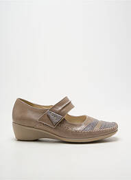 Ballerines fermeture scratch talon de 4 à 6cm beige PEDI GIRL femme