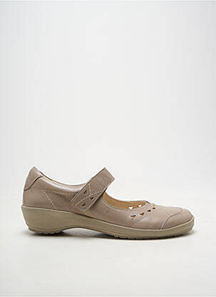 Ballerines fermeture scratch talon de 4 à 6cm beige PEDI GIRL femme