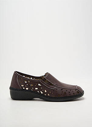 Mocassins bout rond talon plat jusqu'à 3cm marron FARGEOT femme