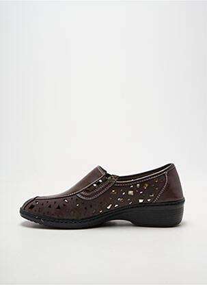 Mocassins bout rond talon plat jusqu'à 3cm marron FARGEOT femme