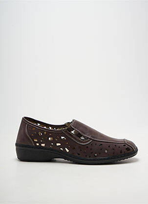 Mocassins bout rond talon plat jusqu'à 3cm marron FARGEOT femme