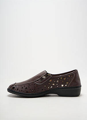 Mocassins bout rond talon plat jusqu'à 3cm marron FARGEOT femme