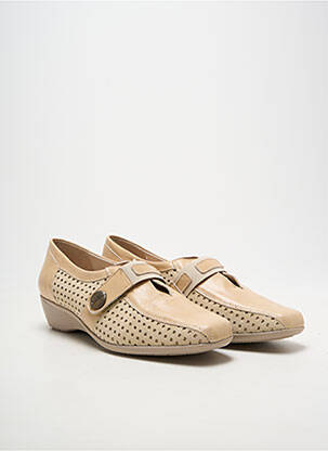 Derbies tissage satiné talon de 4 à 6cm beige PEDI GIRL femme