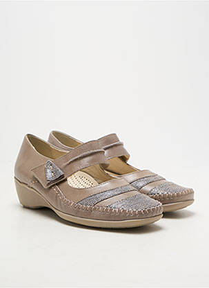 Ballerines semelle amovible talon de 4 à 6cm beige PEDI GIRL femme