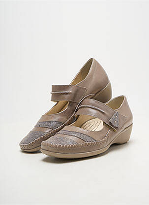 Ballerines semelle amovible talon de 4 à 6cm beige PEDI GIRL femme