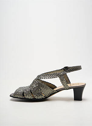 Sandales/nu pieds tissage satiné talon de 4 à 6cm argent PEDI GIRL femme