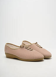 Chaussons/pantoufles fermeture lacets talon plat jusqu'à 3cm beige SOCA femme