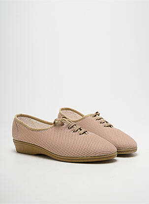 Chaussons/pantoufles fermeture lacets talon plat jusqu'à 3cm beige SOCA femme