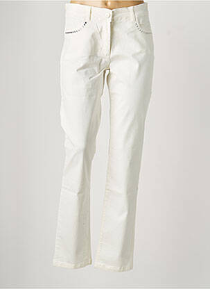 Pantalon droit stretch taille normale blanc PAUL BRIAL femme