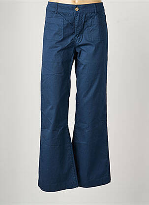 Pantalon large tissage popeline taille normale bleu KEZY femme