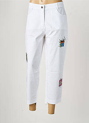 Pantacourt coupe droite taille normale blanc MALOKA femme